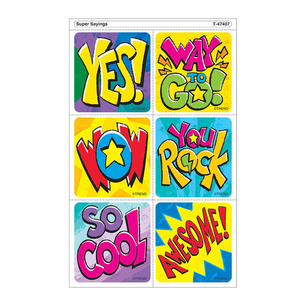 Super Sayings Tear &amp; Share Stickers