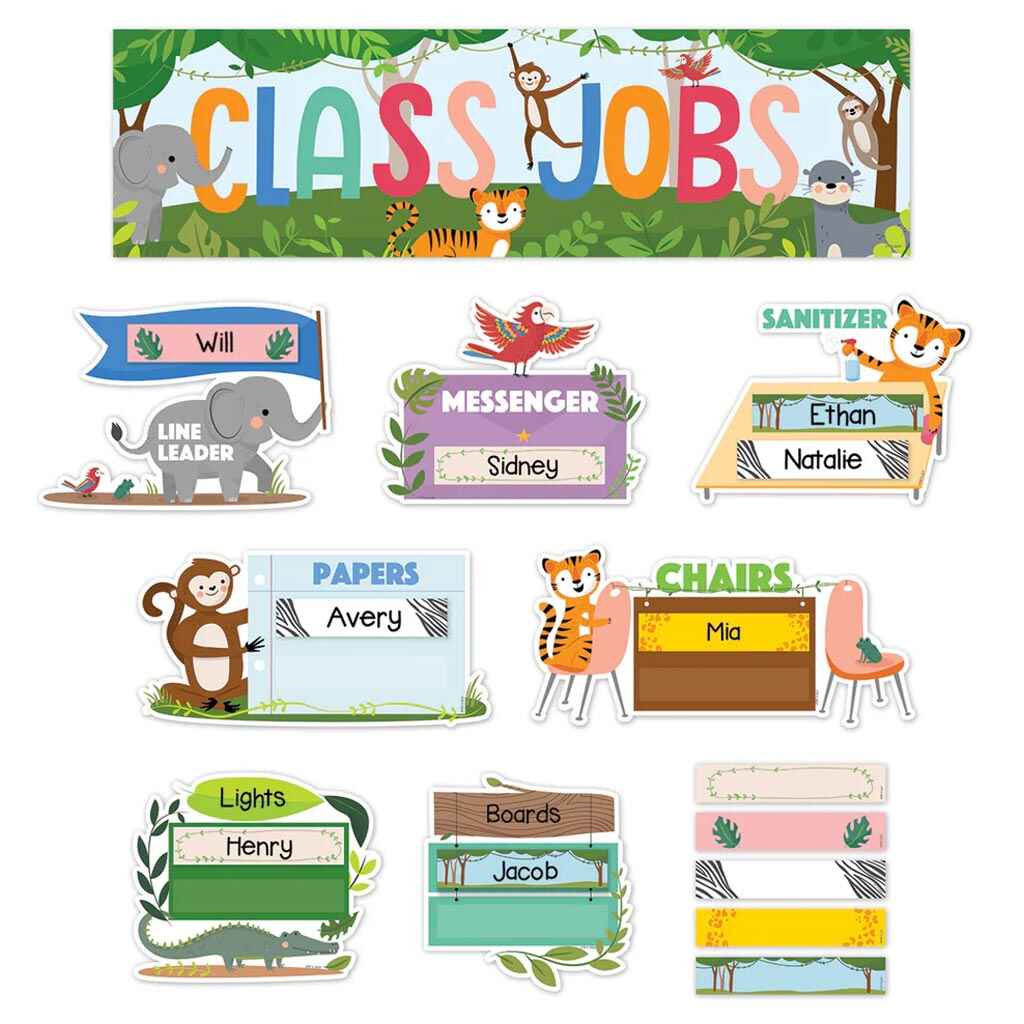 Jungle Friends Class Jobs Mini Bulletin Board