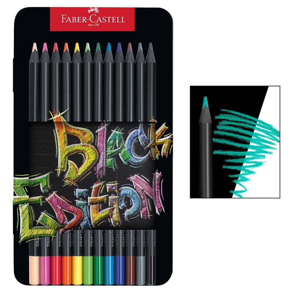 Color Pencils Black Edition 12ct, Tin