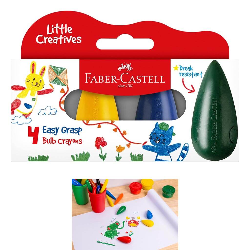 Little Creatives Easy Grasp Bulb Crayons 4ct