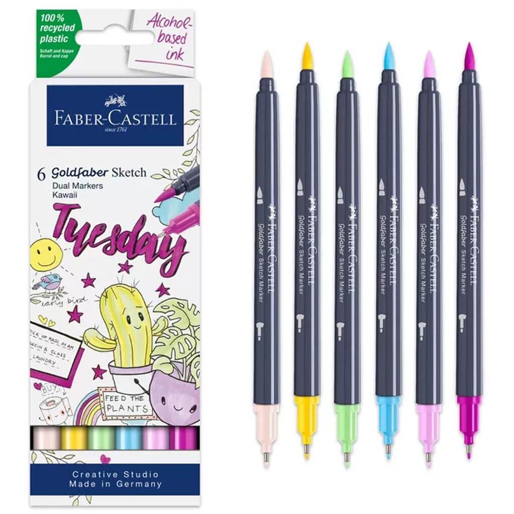 Goldfaber Sketch Marker 6ct, Kawaii