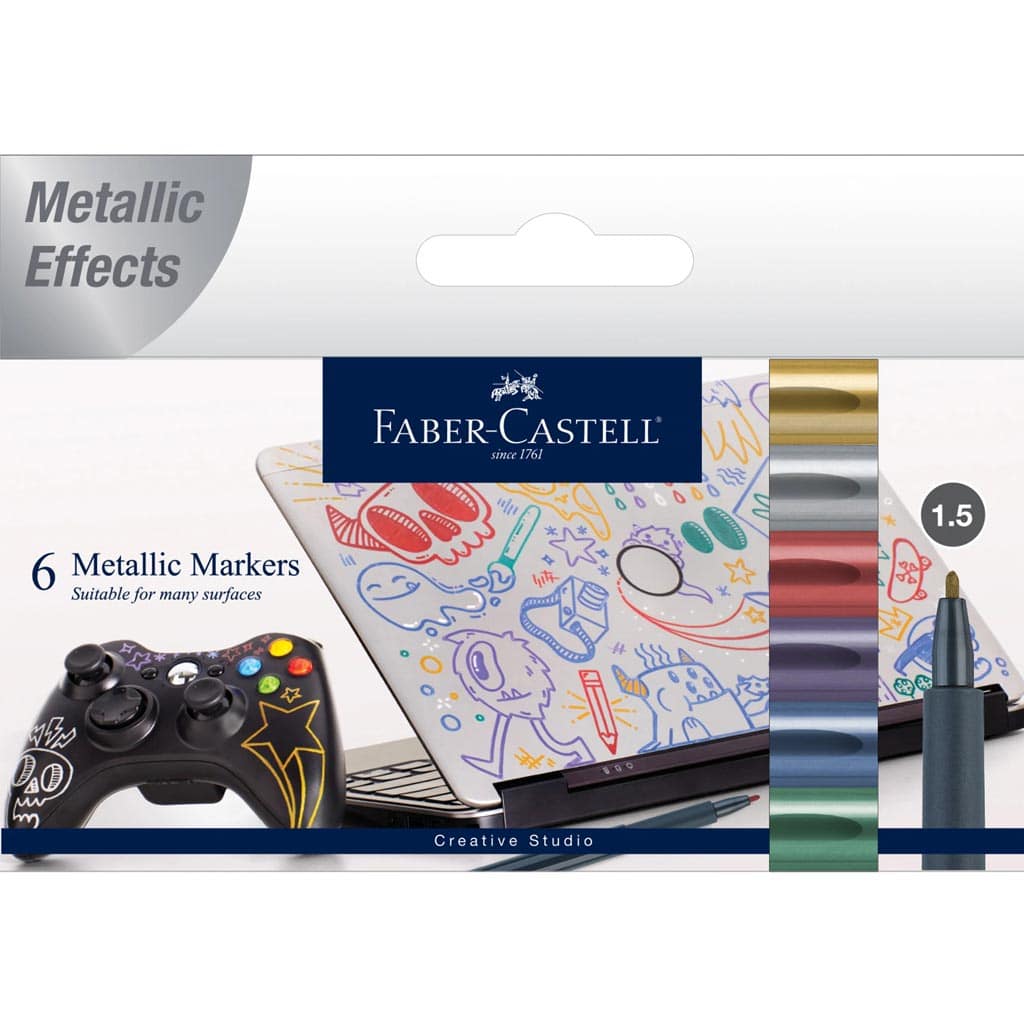 Faber Castell Metallic Markers 6ct