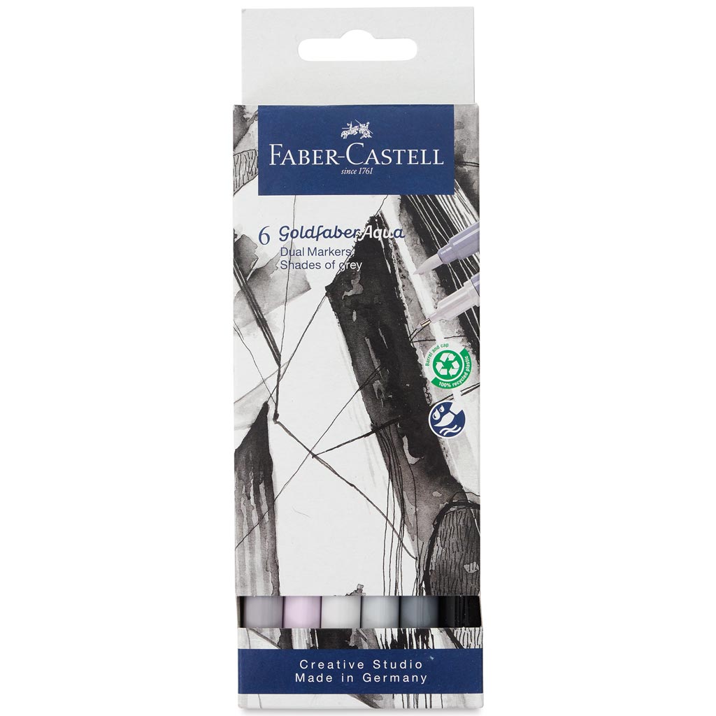 Goldfaber Dual Watercolor Marker 6ct, Shades of Grey