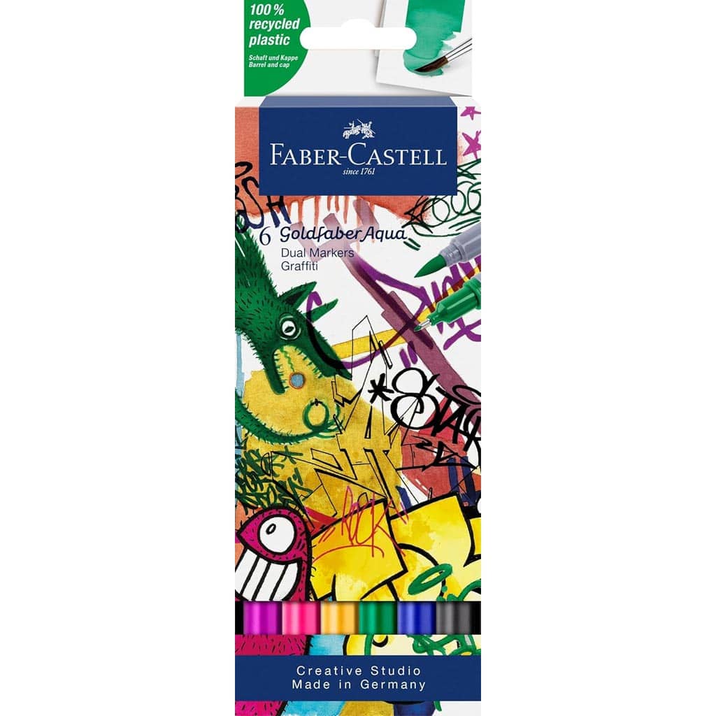 Goldfaber Dual Watercolor Marker 6ct, Graffitti