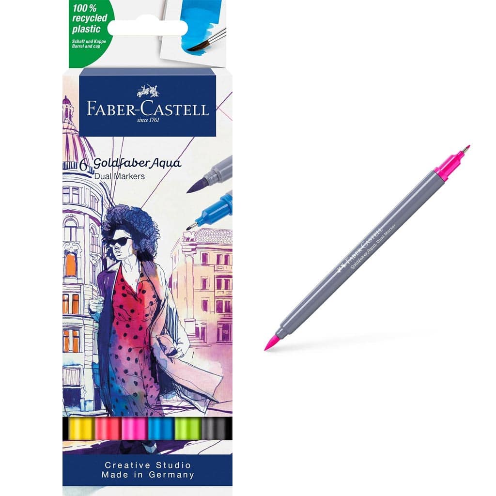 Goldfaber Dual Watercolor Marker 6ct, Basic