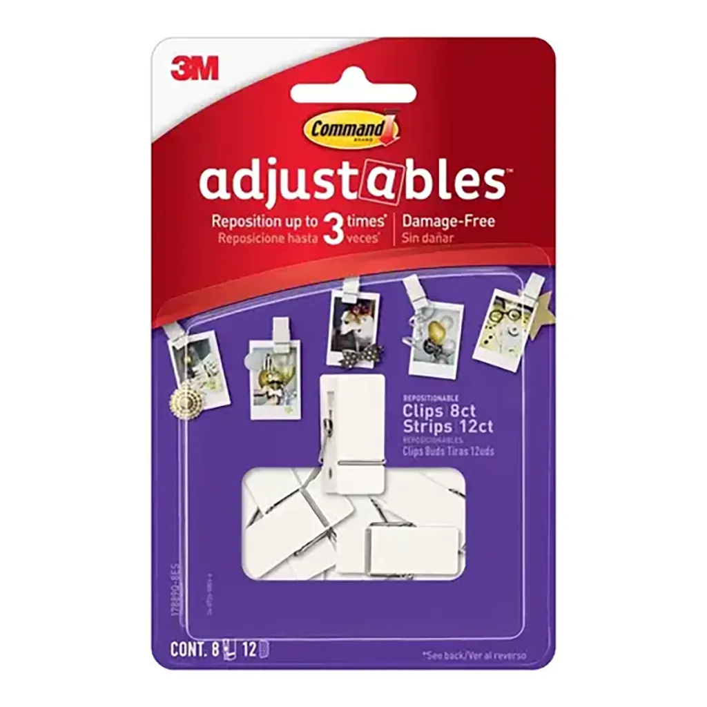 3M Command Adjustable Spring Clips