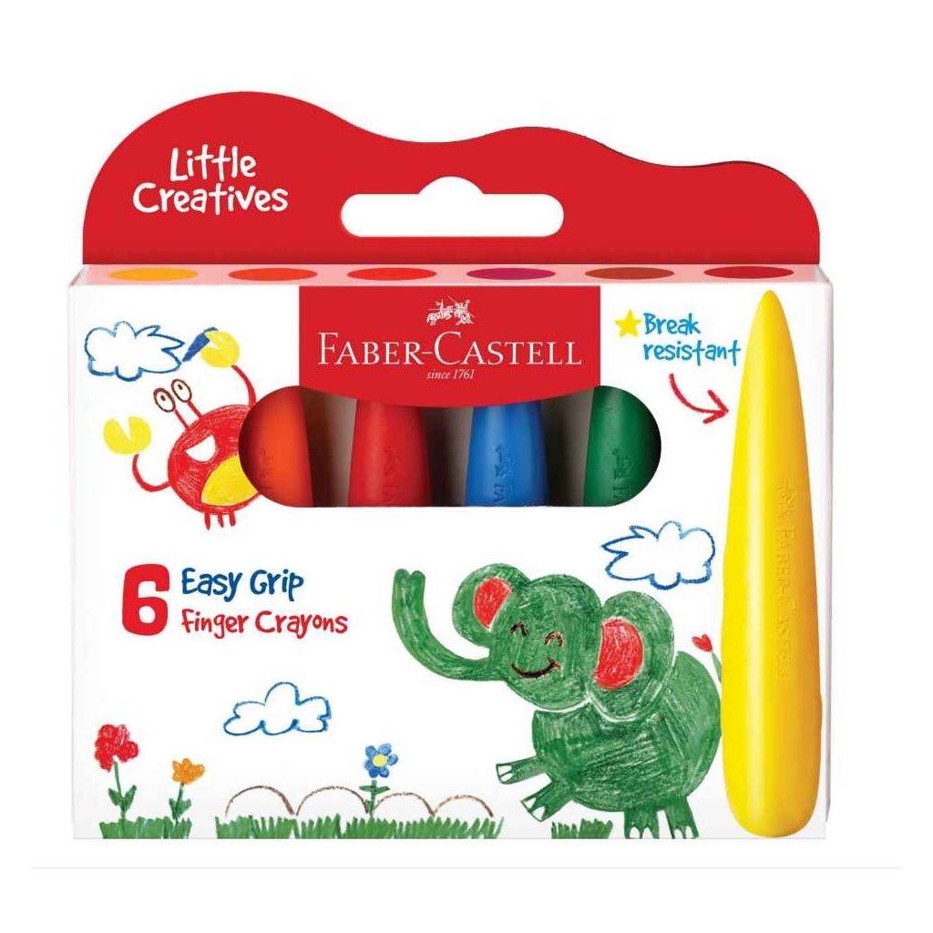 Little Creatives Easy Grip Finger Crayons 6ct