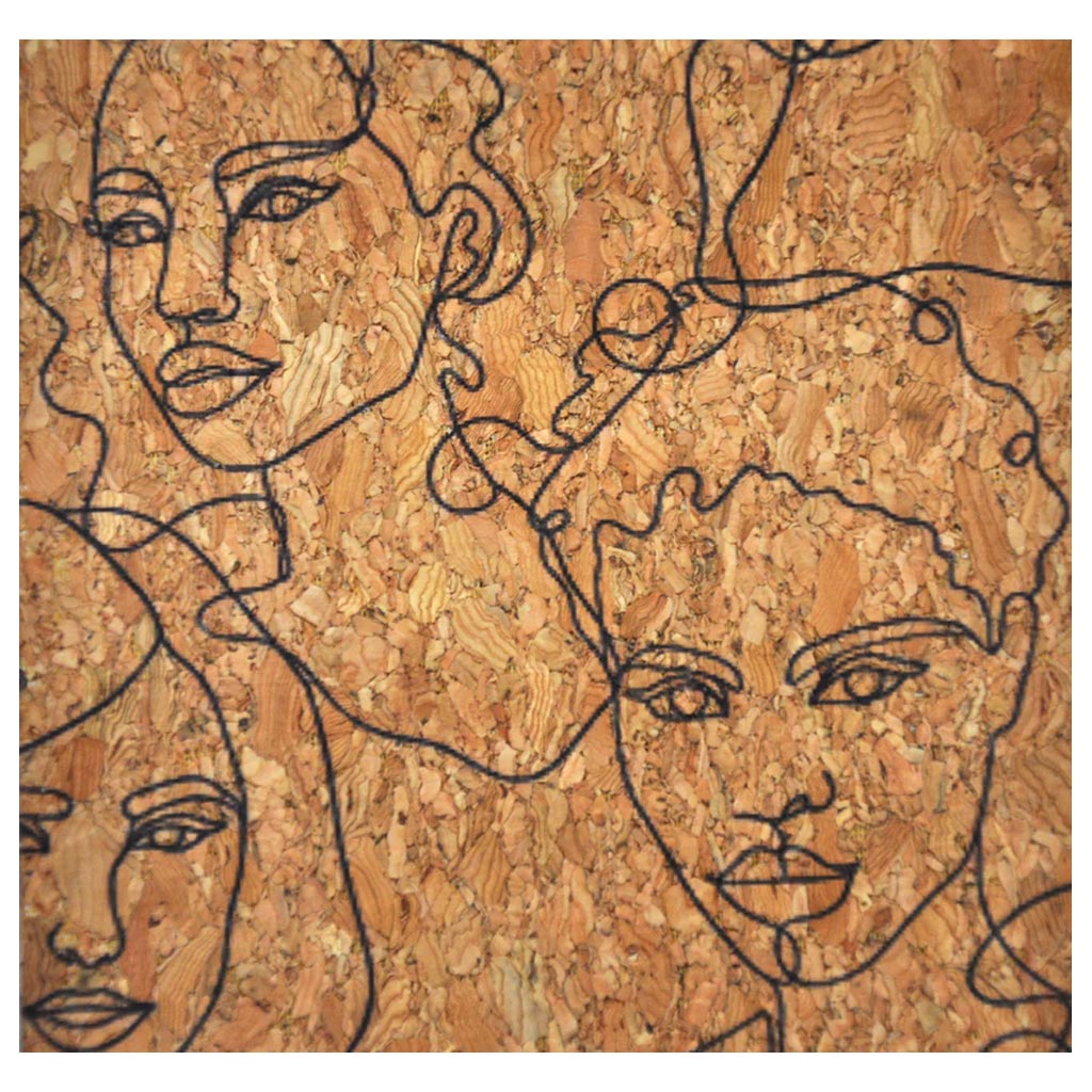 Light Sketch Faces Cork Sheets 18in x 15in, 3Pc Pk