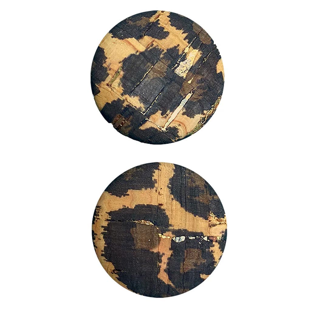 Cork Button 1in, Leopard Print 2Pcs