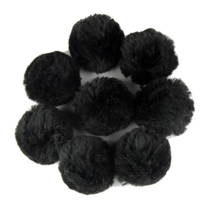 Touch of Nature 2in Black Pom Poms, 8pcs