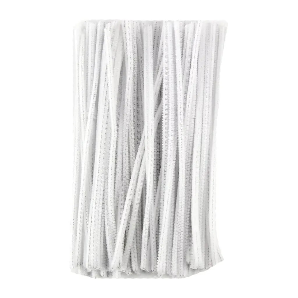 Touch of Nature 6mm x 12in White Chenille Stem, 100pc bag