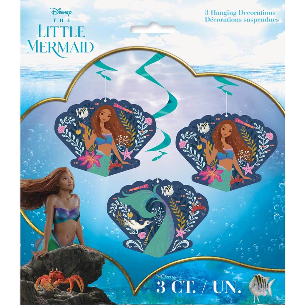 Little Mermaid Hanging Swirl 26in L, 3ct