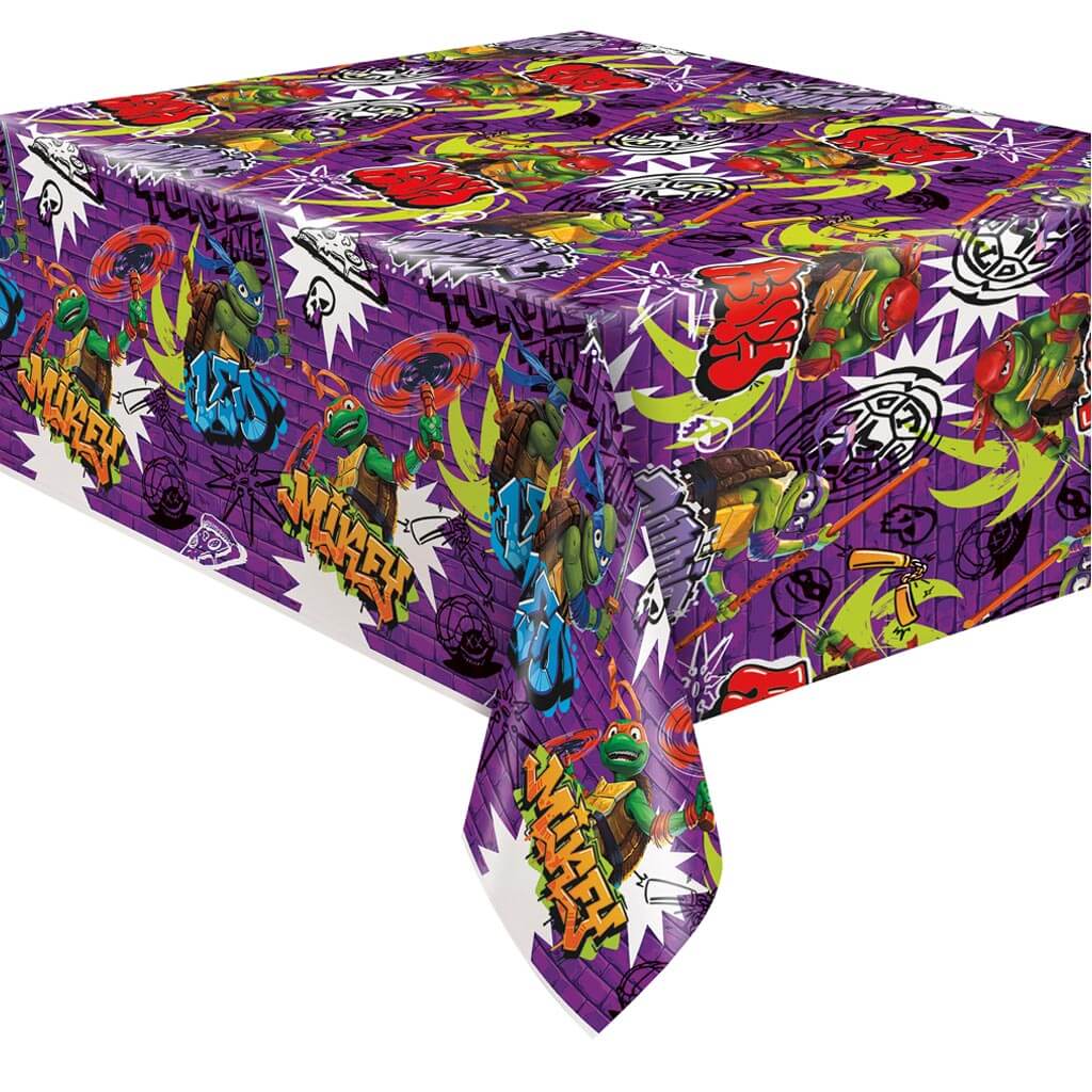 Tmnt Mutant Myhm Plastic Tablecover 54in x 84in