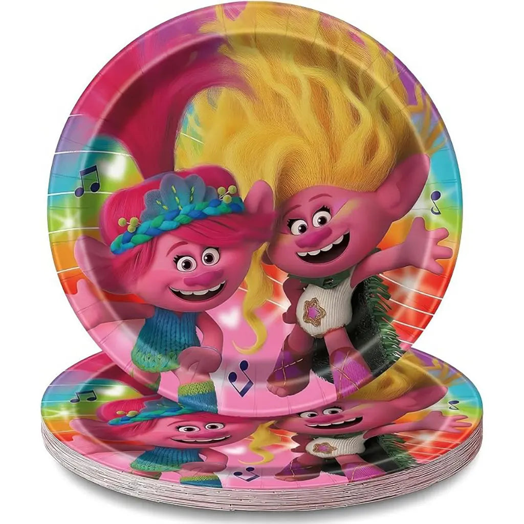Trolls Round Paper Dinner Plates 9in, 8ct