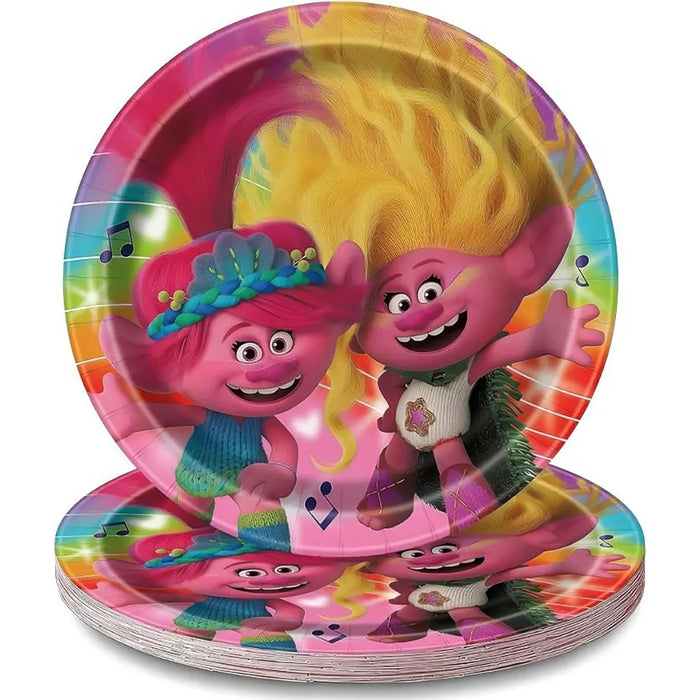 Trolls Round Paper Dinner Plates 9in, 8ct
