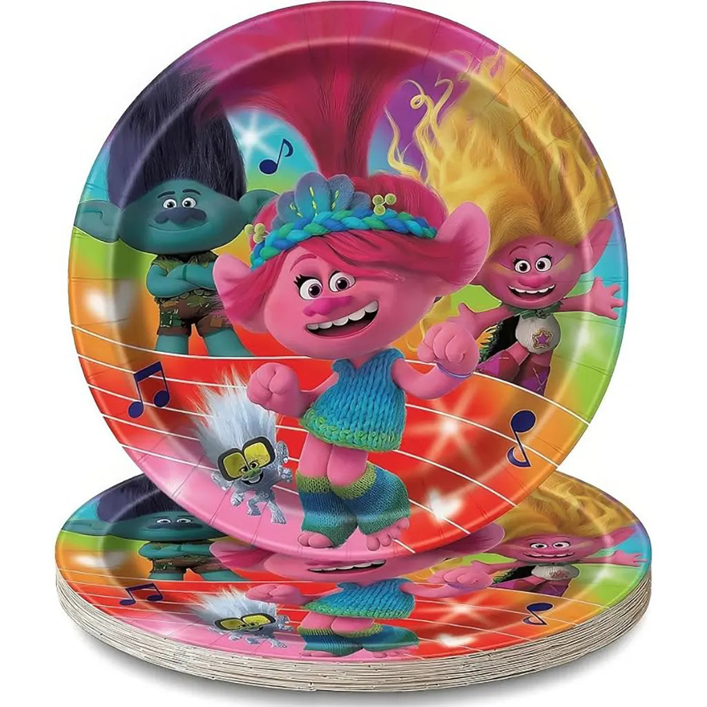 Trolls Round Paper Dessert Plates 7in, 8ct