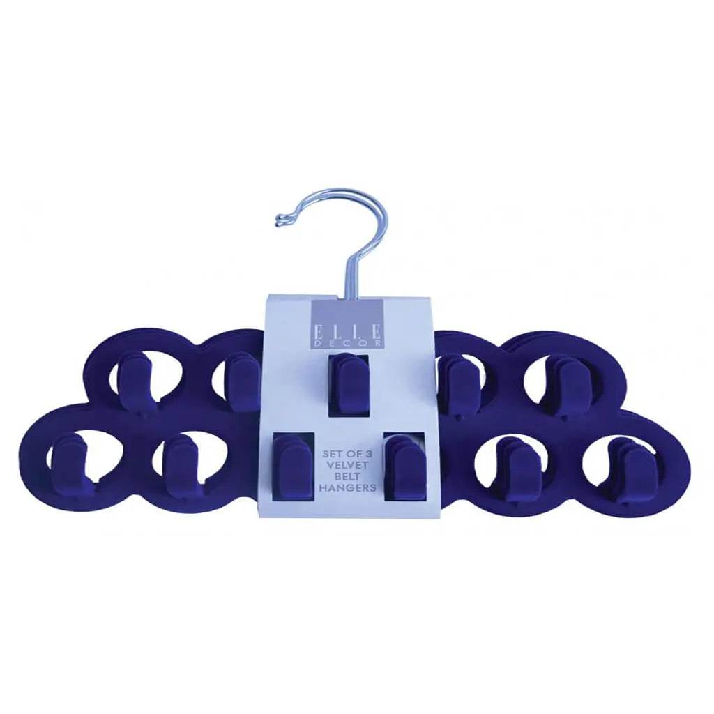 Velvet Belt Hangers 3Pk Black