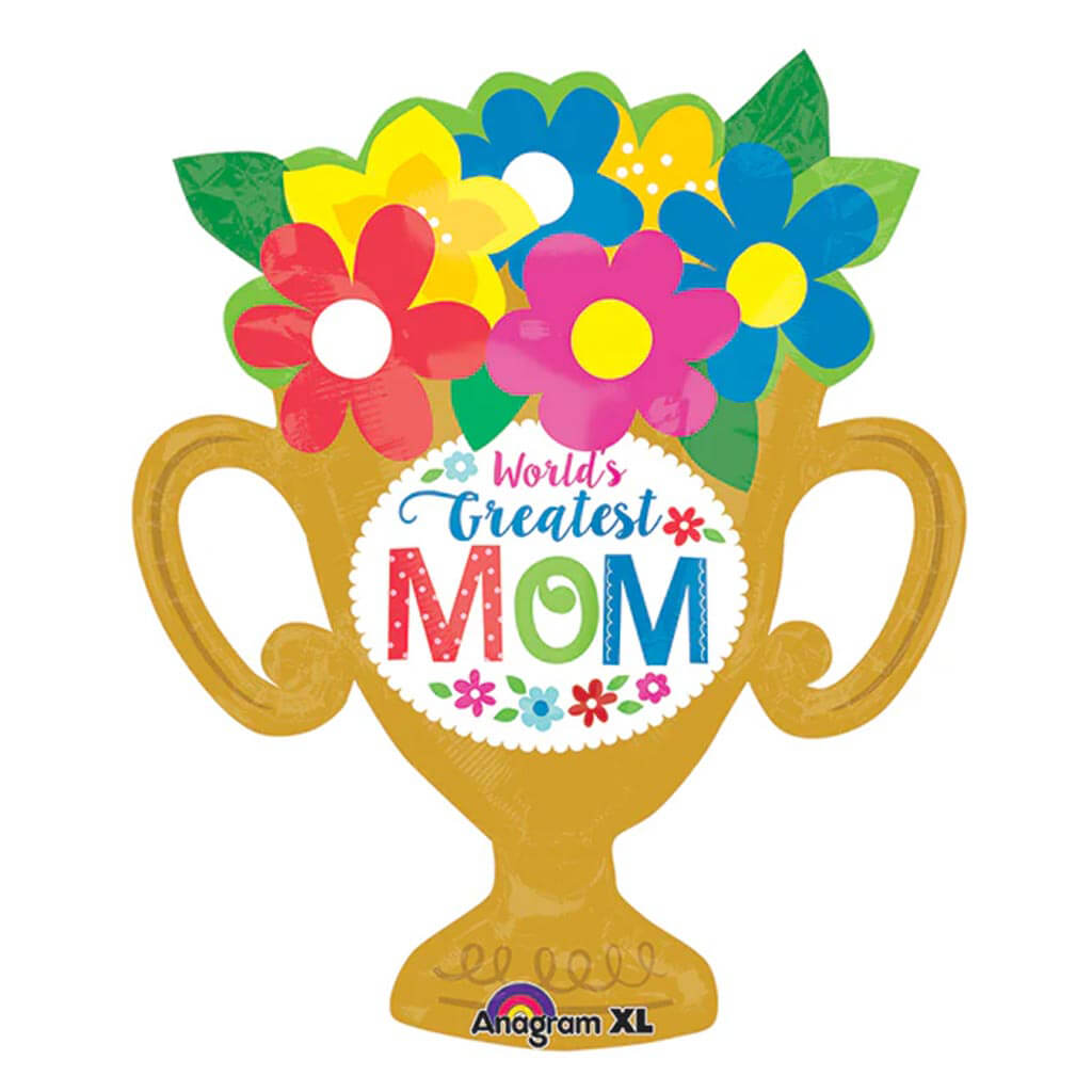 Greatest Mom Trophy Cup Super Shape Balloon, 29in