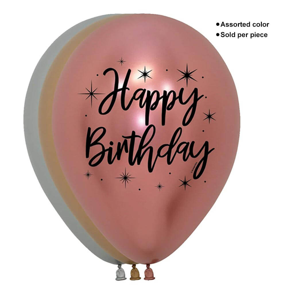 Happy Birthday Reflex Deluxe Latex Balloon, 11in