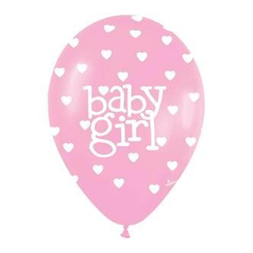 Baby Girl Around Latex Balloon, 11in