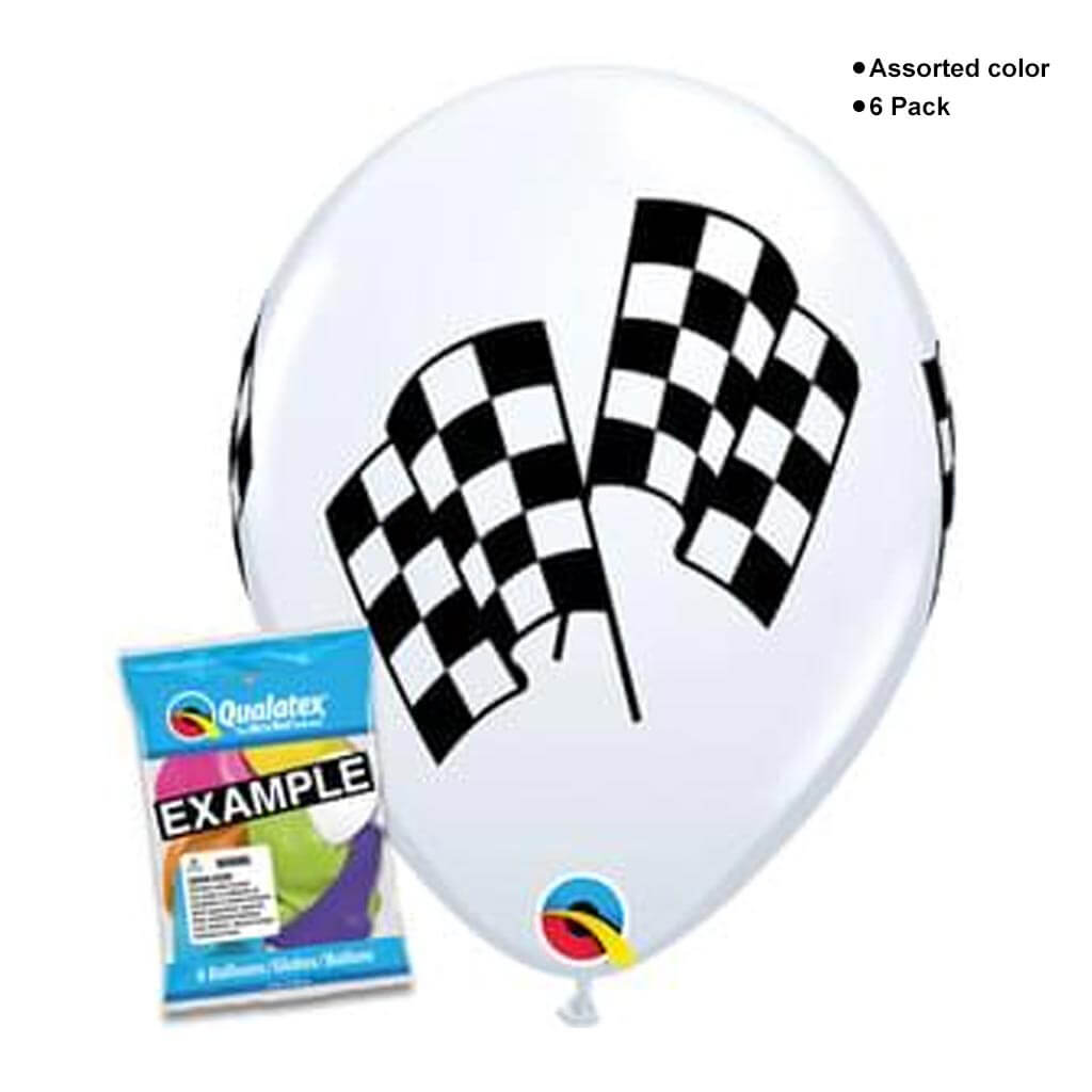 Racing Flags Latex Balloon 11in, 6ct