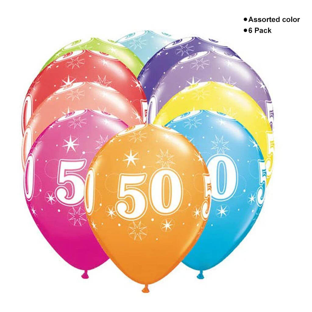 50 Sparkle-Around Latex Balloon 11in, 6ct