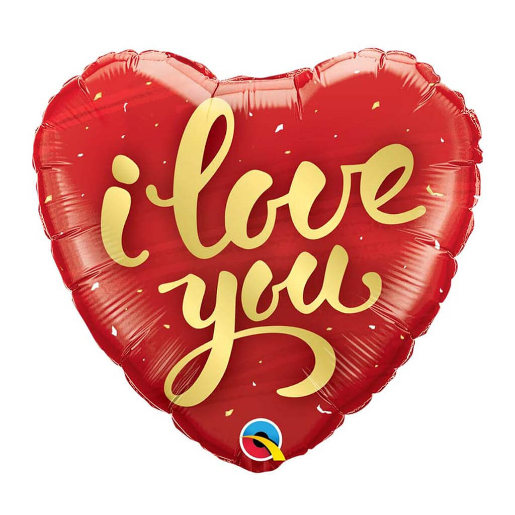 I Love You Gold Script Foil Balloon, 18in