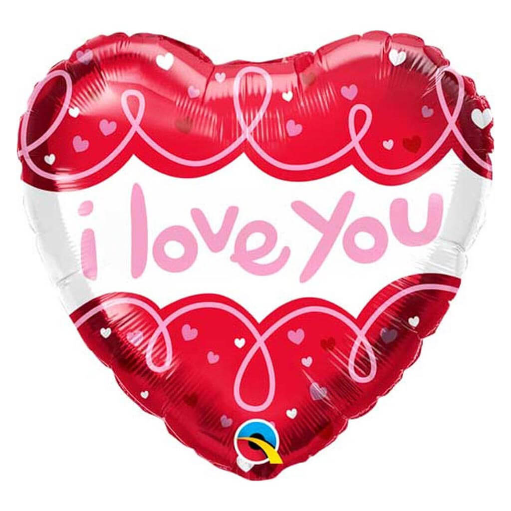 I Love You Doodle Loops Foil Balloon, 18in