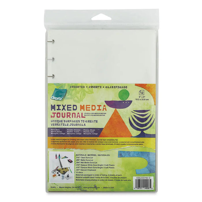 Pk/12 Asst Mixed Media Journal W/Discs 6X9IN