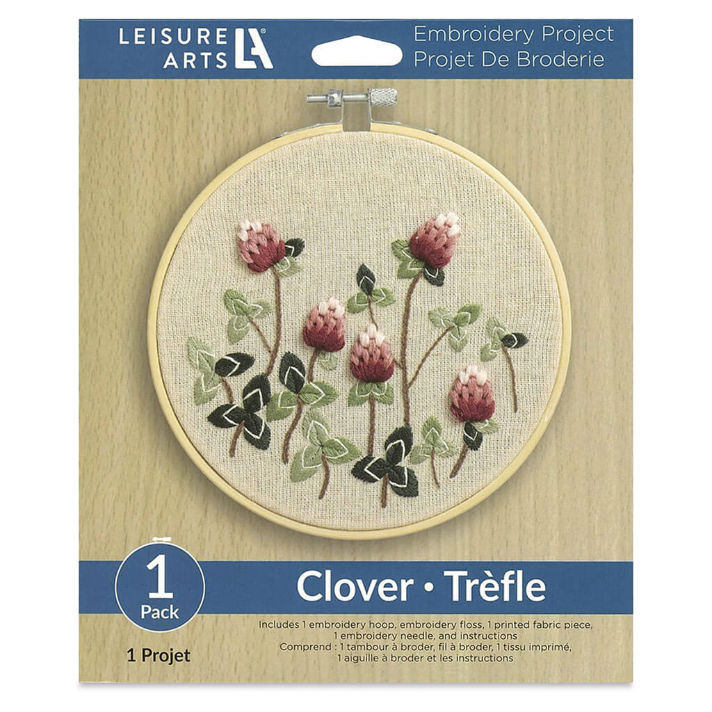 Leisure Arts Embroidery Kit 6in, Clover