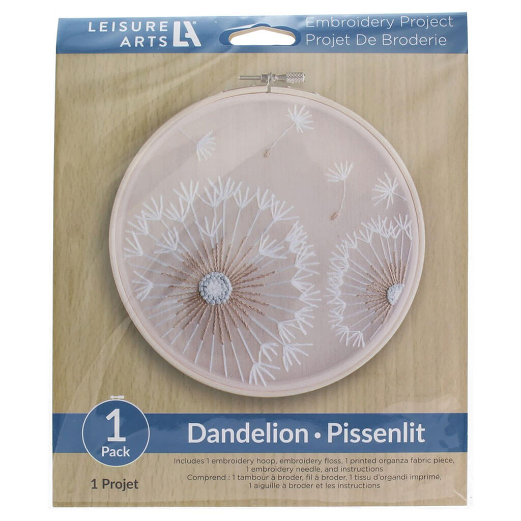 Leisure Arts Embroidery Kit 6in, Dandelion