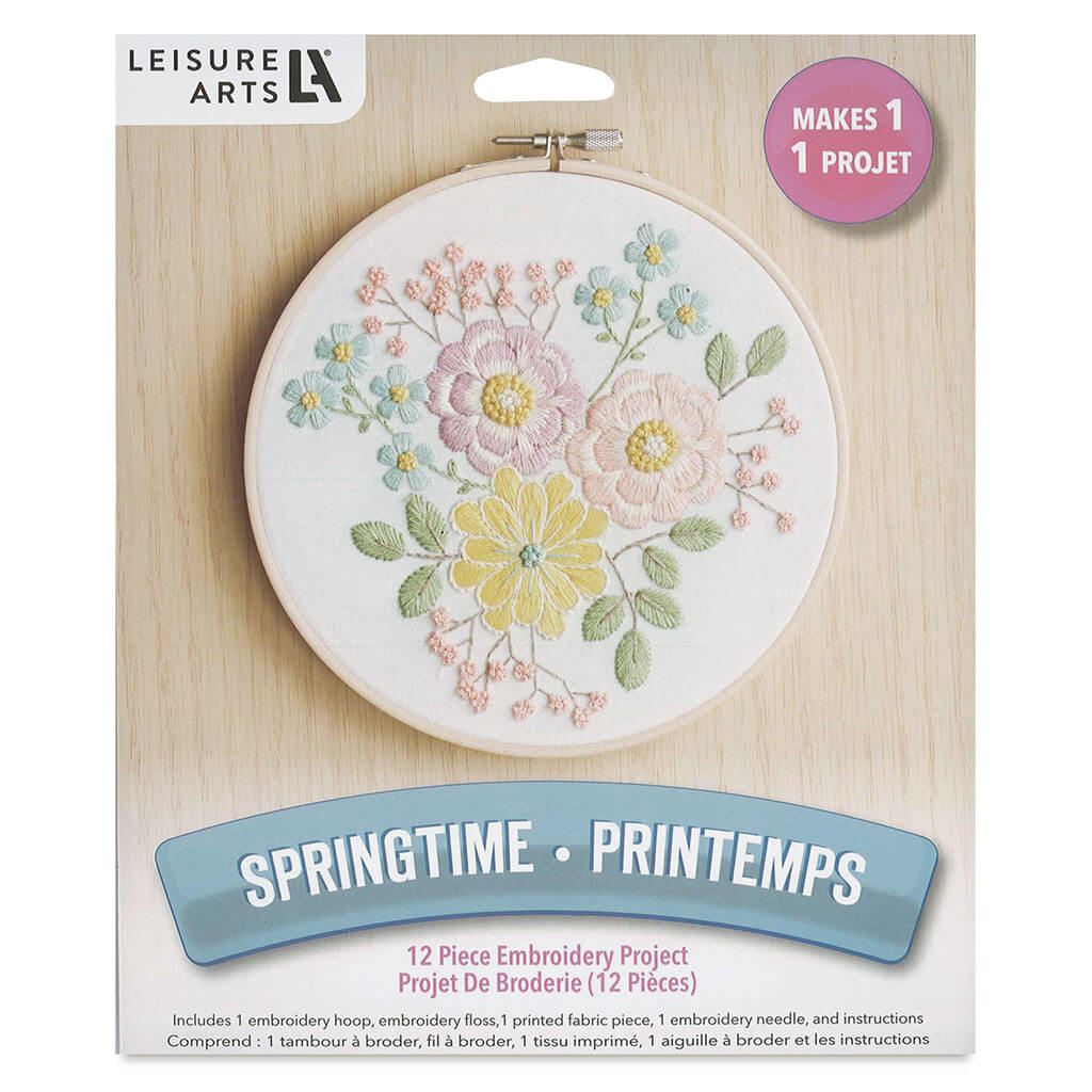 Leisure Arts Embroidery Kit 6in, Springtime