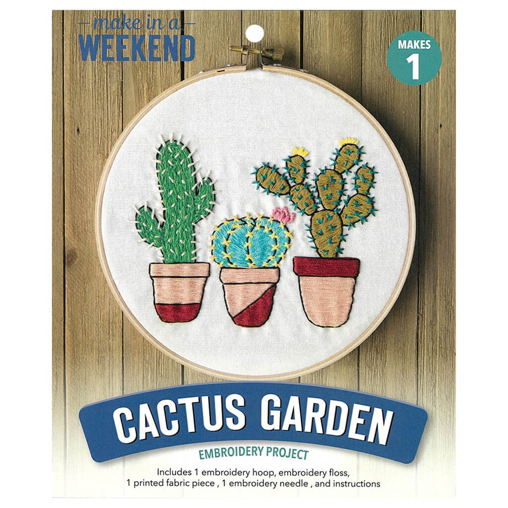 Leisure Arts Embroidery Kit 6in, Cactus Garden