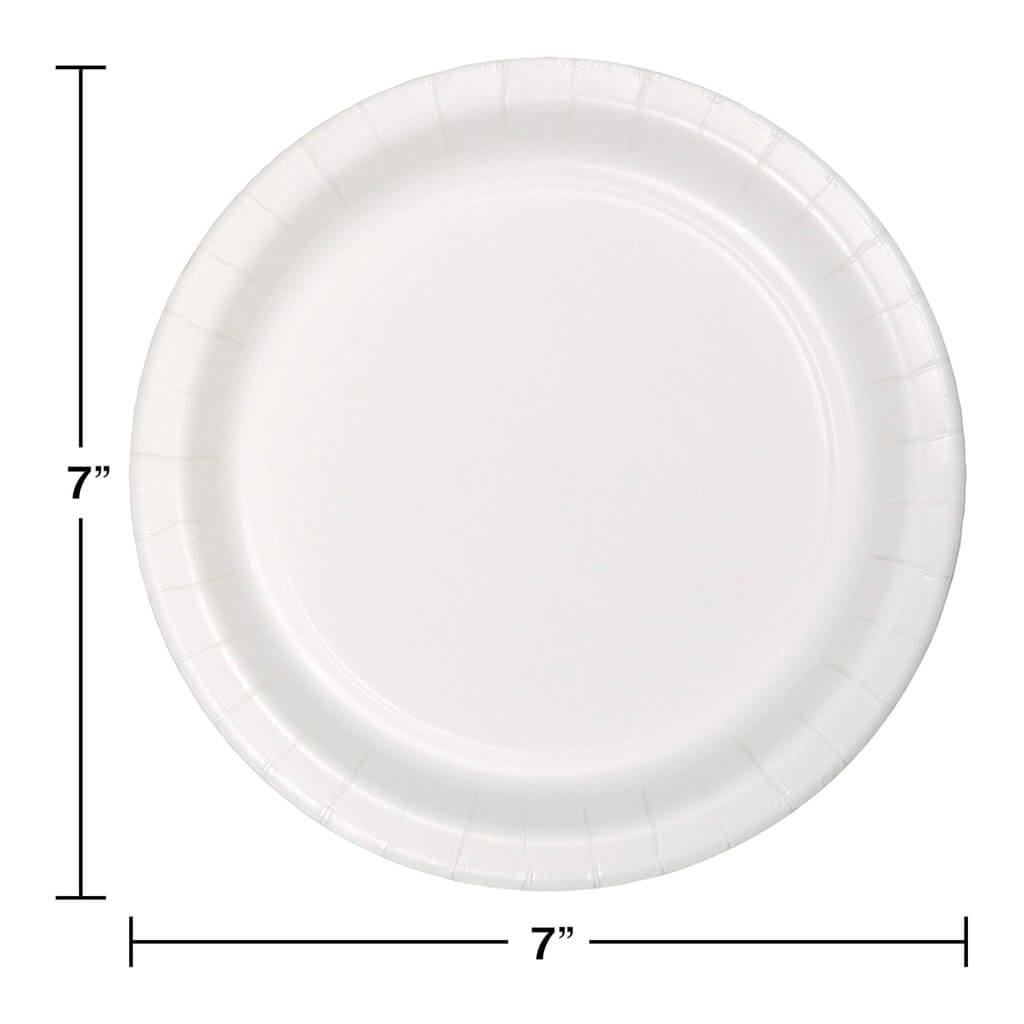 White Luncheon Plate 7in, 24ct