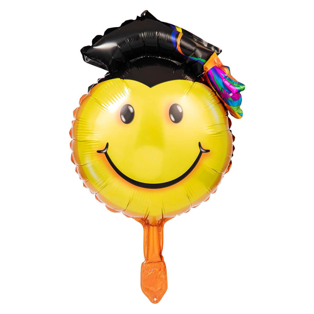 Smiley Face Graduation Foil Balloon