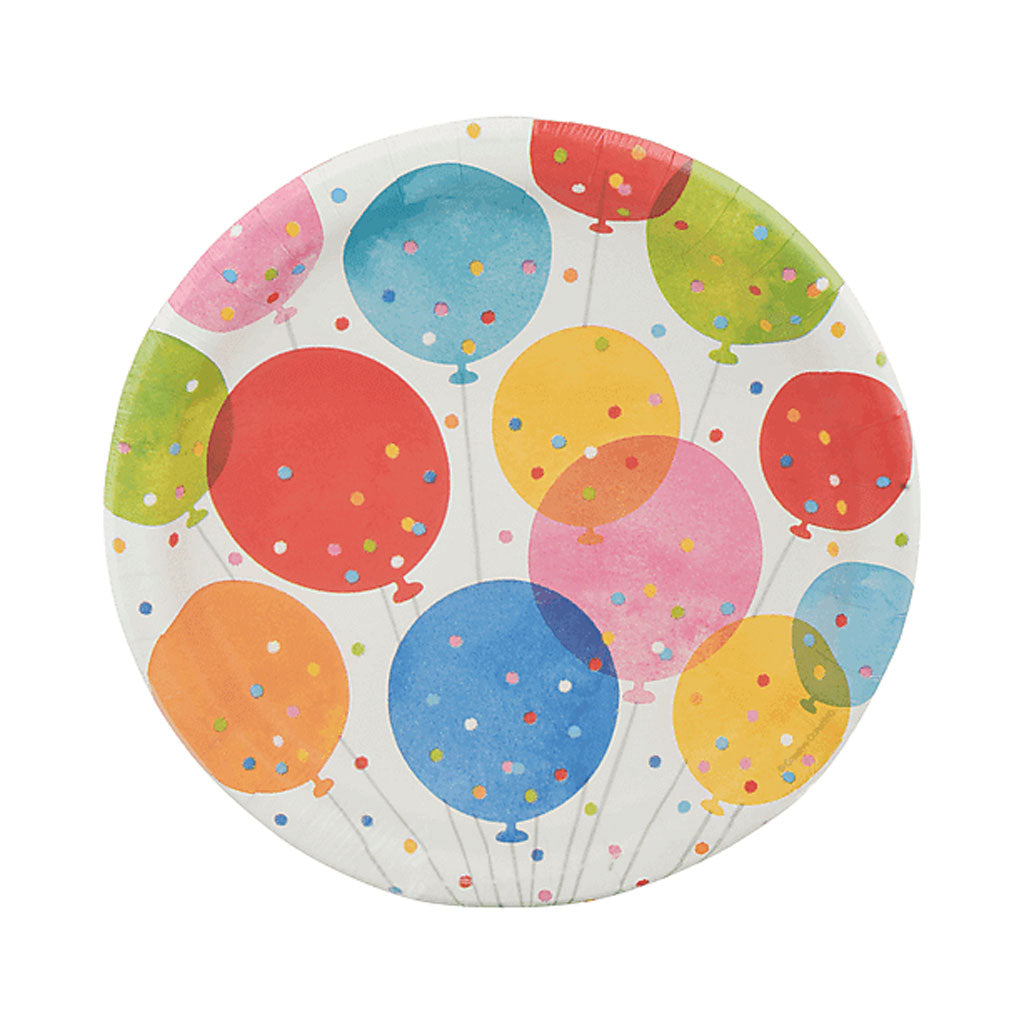 Confetti Balloons Dinner Plate 9in, 8ct