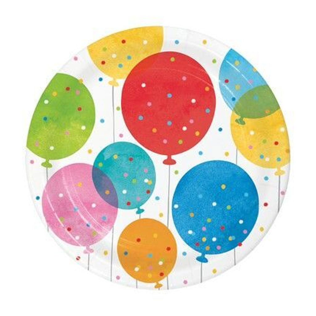 Confetti Balloons Luncheon Plate 7in, 8ct