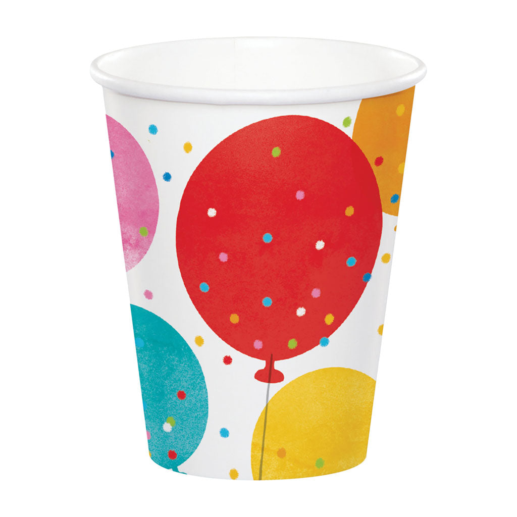 Confetti Balloons Hot/Cold Cup 9oz, 8ct