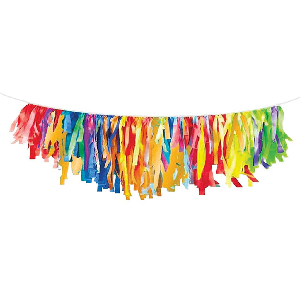 Primary Colors Tissue Fringe Garland