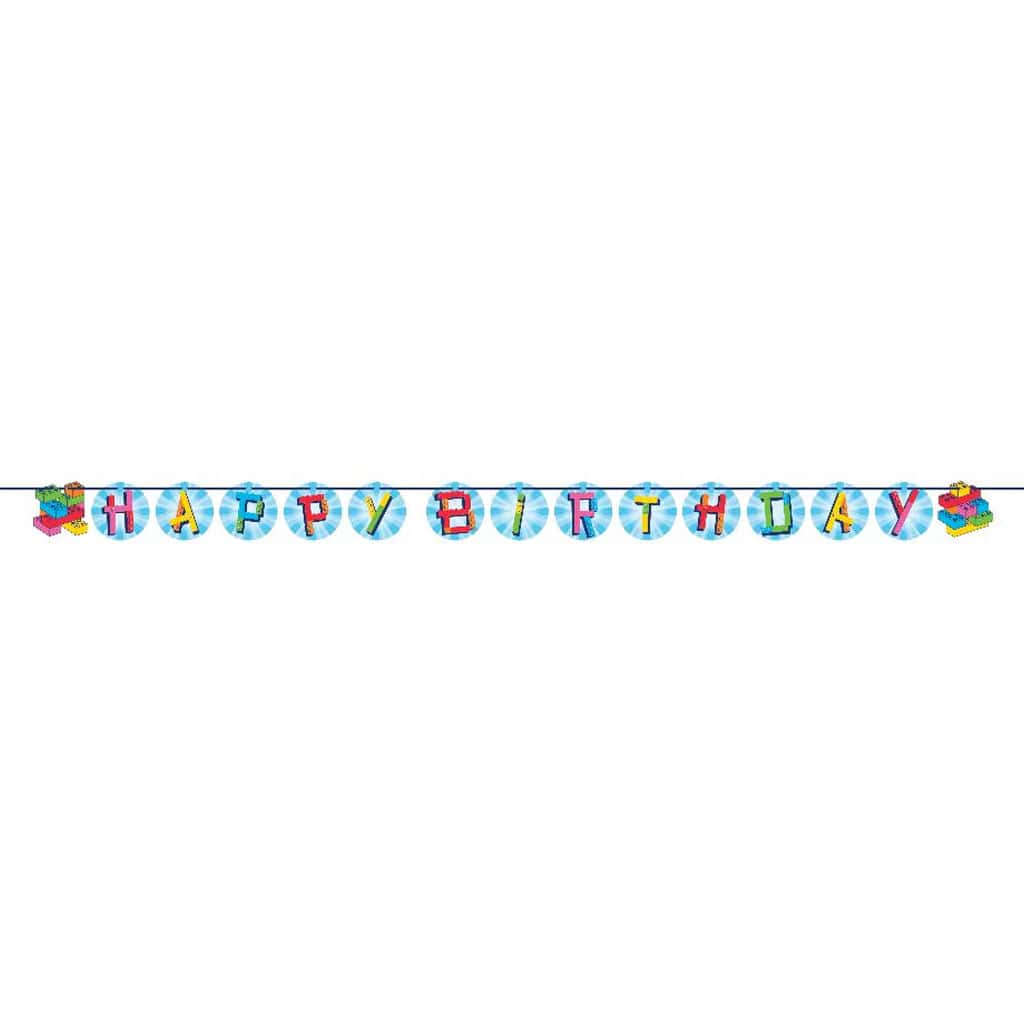 Block Bash Birthday Ribbon Banner