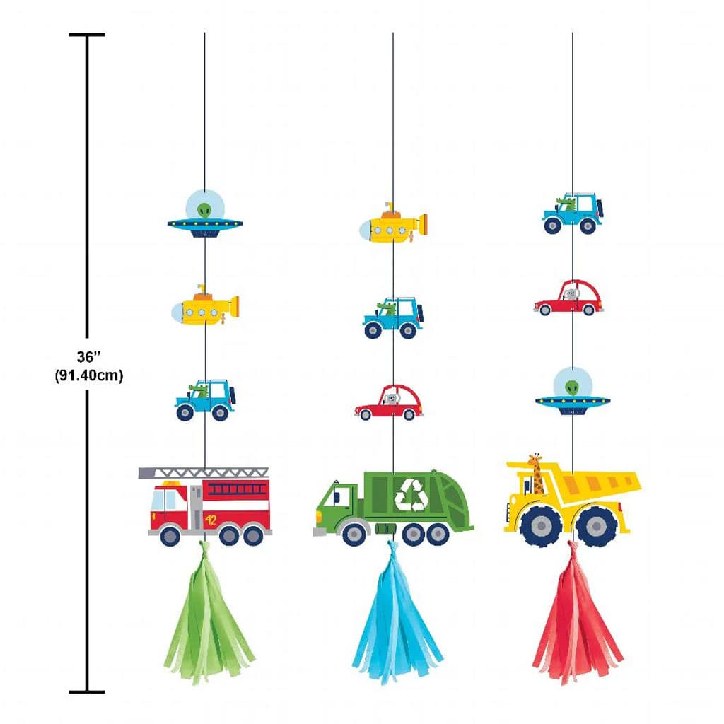 Transportation Time Hanging Cutouts with Tassels