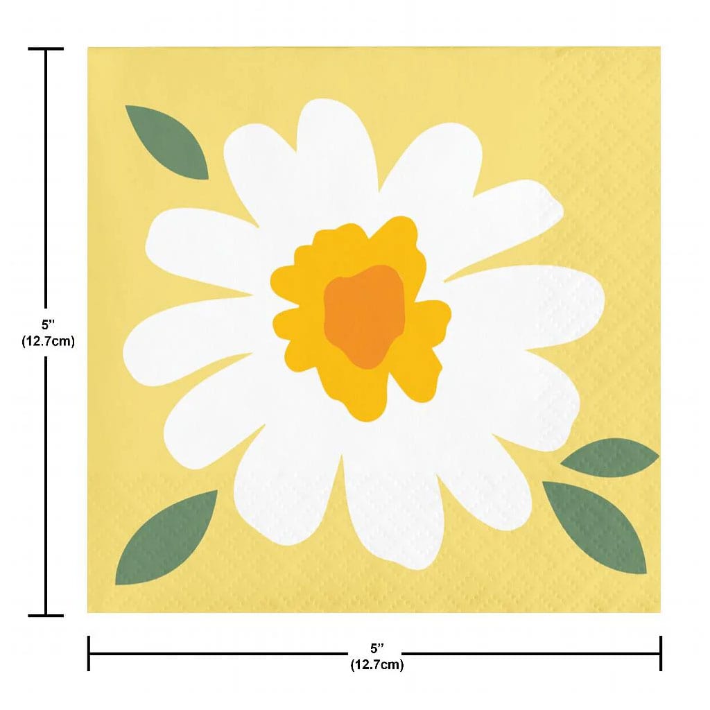 Sweet Daisy Beverage Napkin 2ply, 16ct