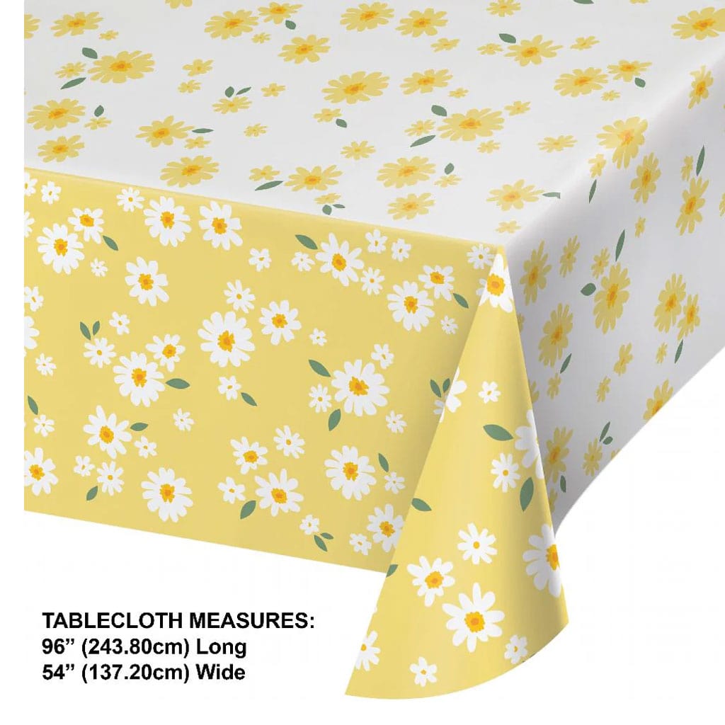 Sweet Daisy Paper Tablecover, 54in x 96in