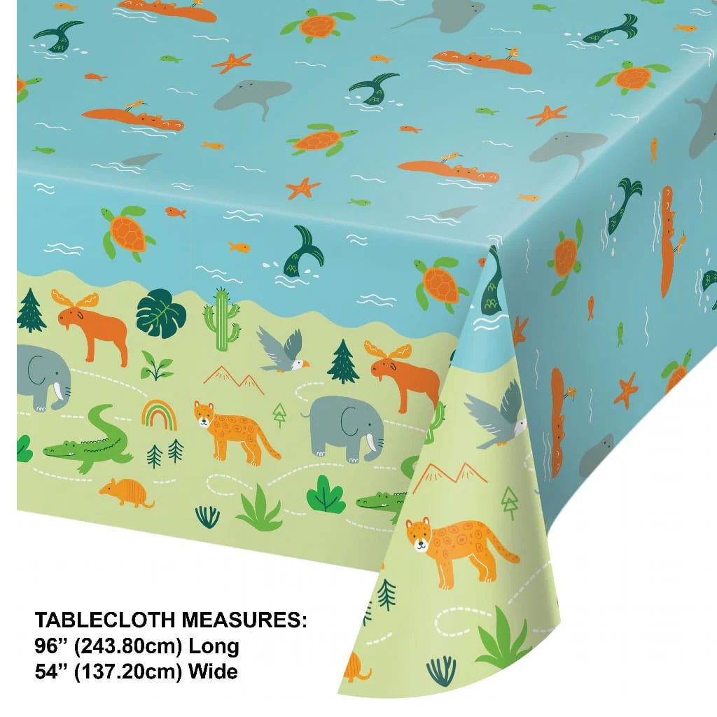 World Adventure Paper Tablecover, 54in x 96in