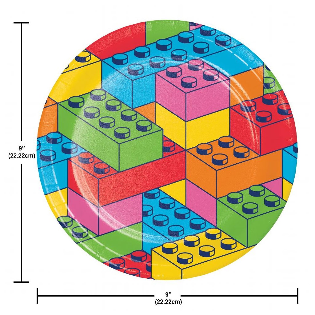 Block Bash Dinner Plate 9in, 8ct