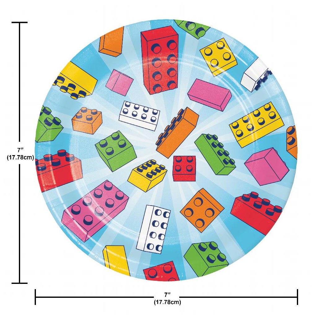 Block Bash Luncheon Plate 7in, 8ct