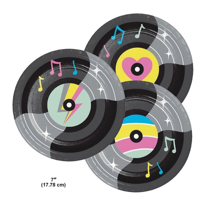 Assorted Birthday Beats Luncheon Plate 7in, 8ct