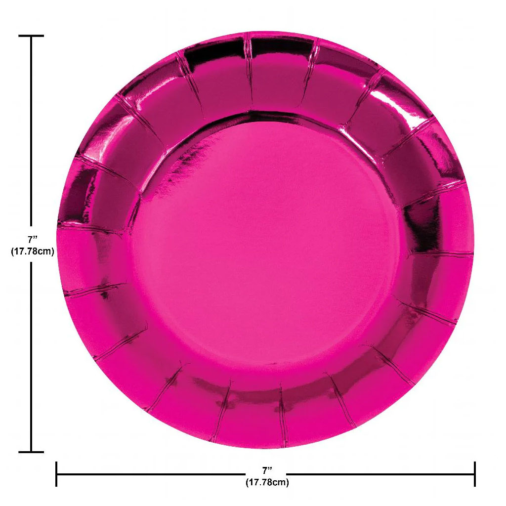 Foil Pink Luncheon Plate 7in, 8ct