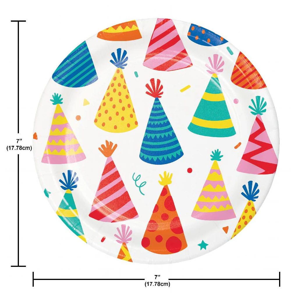 Hats Off Birthday Luncheon Plate 7in, 8ct