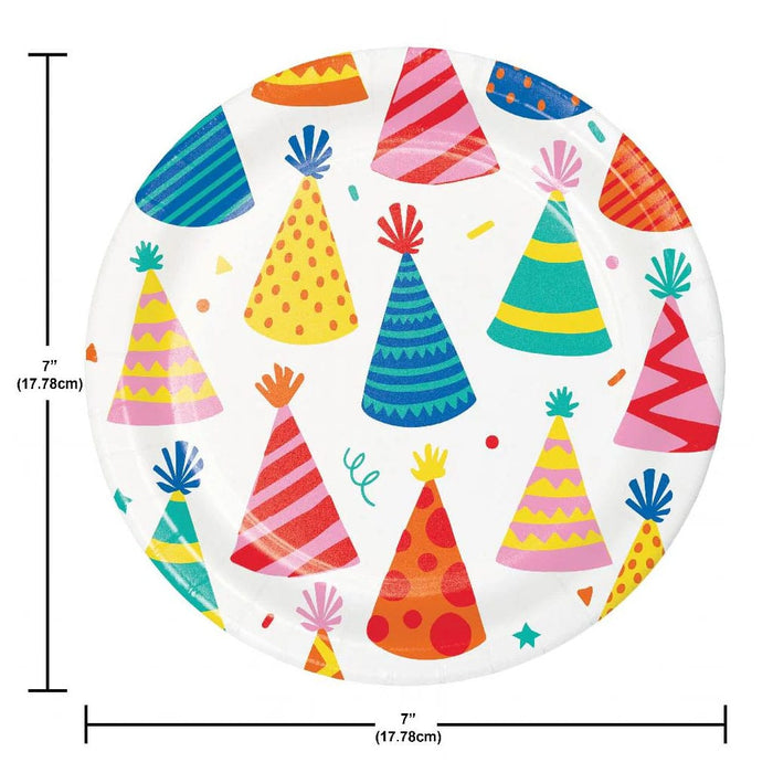 Hats Off Birthday Luncheon Plate 7in, 8ct